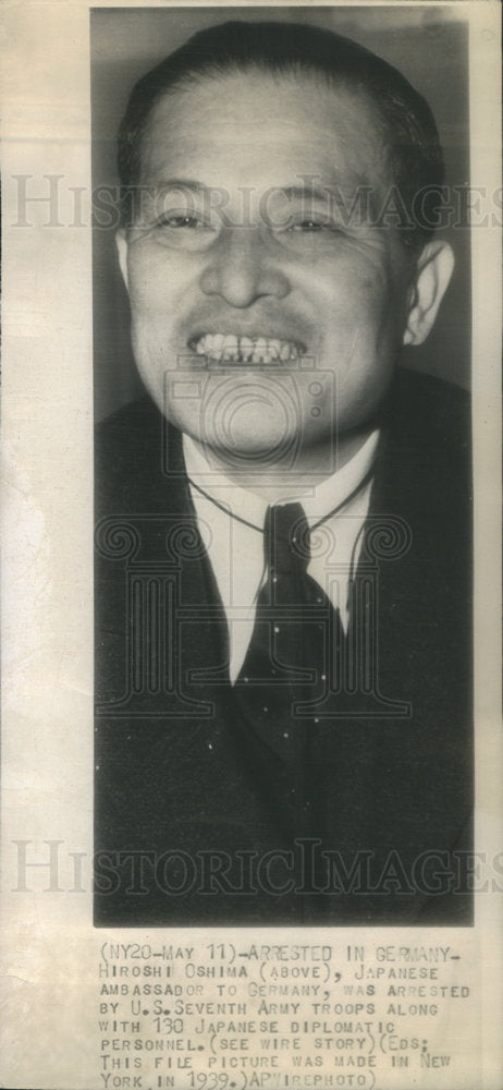 1939 Hiroshi Oshima Japanese Ambassador Germany - Historic Images