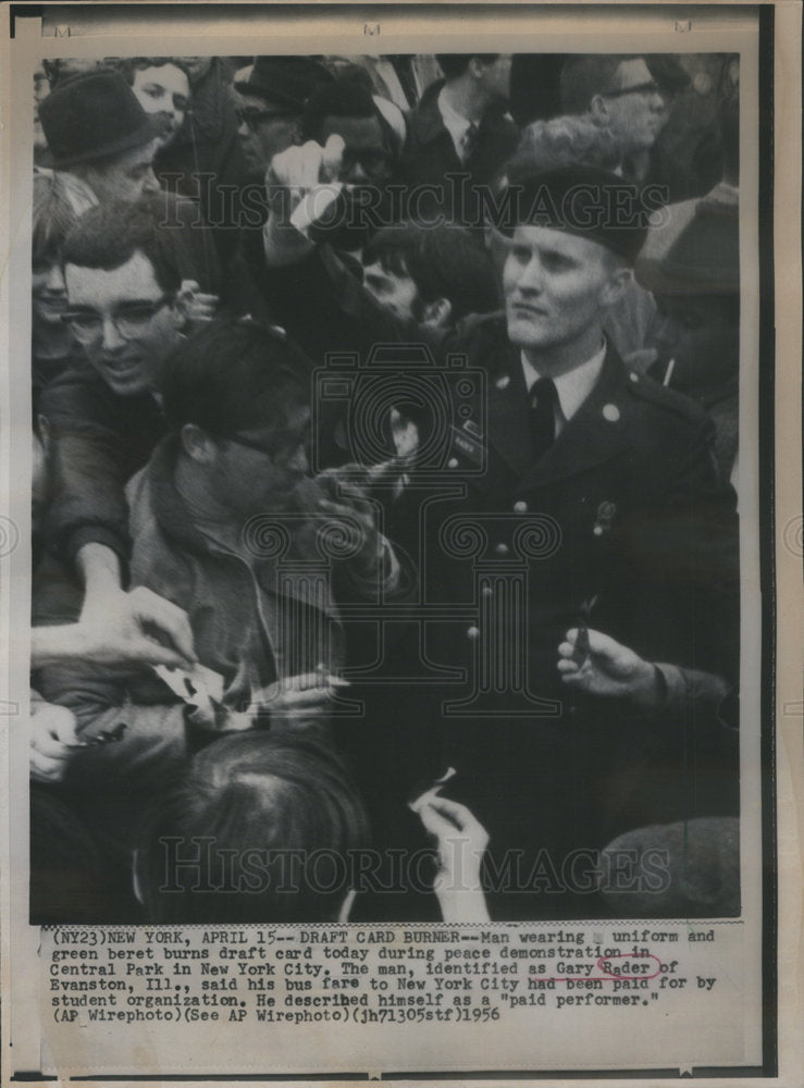 1956 Press Photo Gary Rader/Peace Demonstration/New York City - RSC87883 - Historic Images