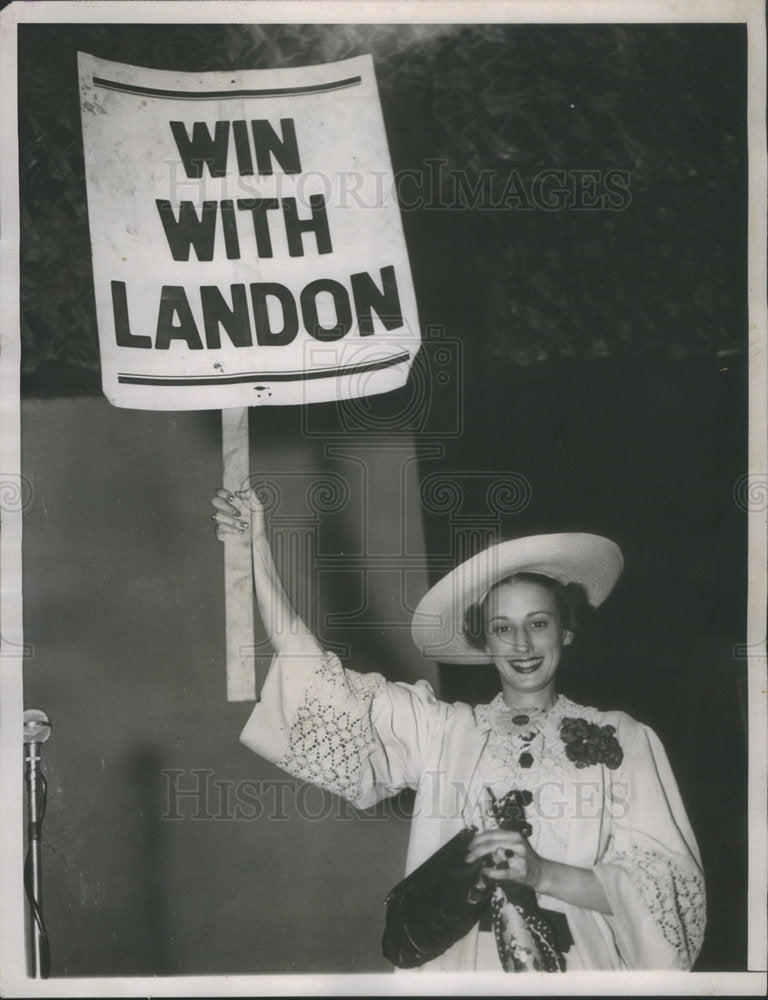 1936 Peggy Anne Landon Governor Alfred Mossman Alf Daughter - Historic Images