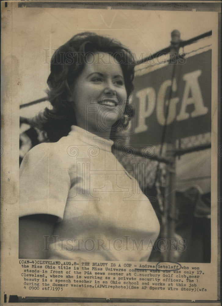 1973 Press Photo Andres Getzleff Miss Ohio Beauty Queen - Historic Images