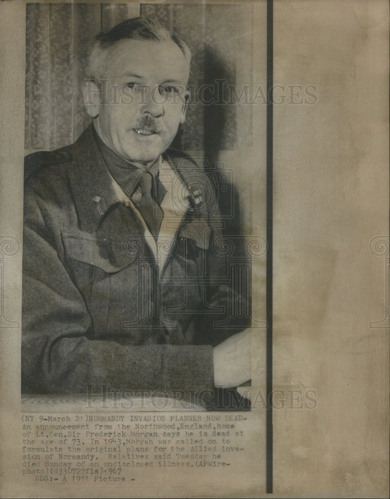 1967 Press Photo Lieutenant General Sir Frederick Morgan KCB British Military - Historic Images