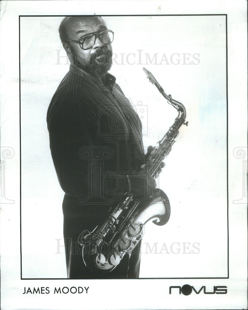 1987 Press Photo James Moody Jazz Saxophone Flute - Historic Images