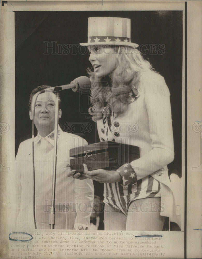 1974 Press Photo Karen Morrison Miss USA Beauty Queen - Historic Images