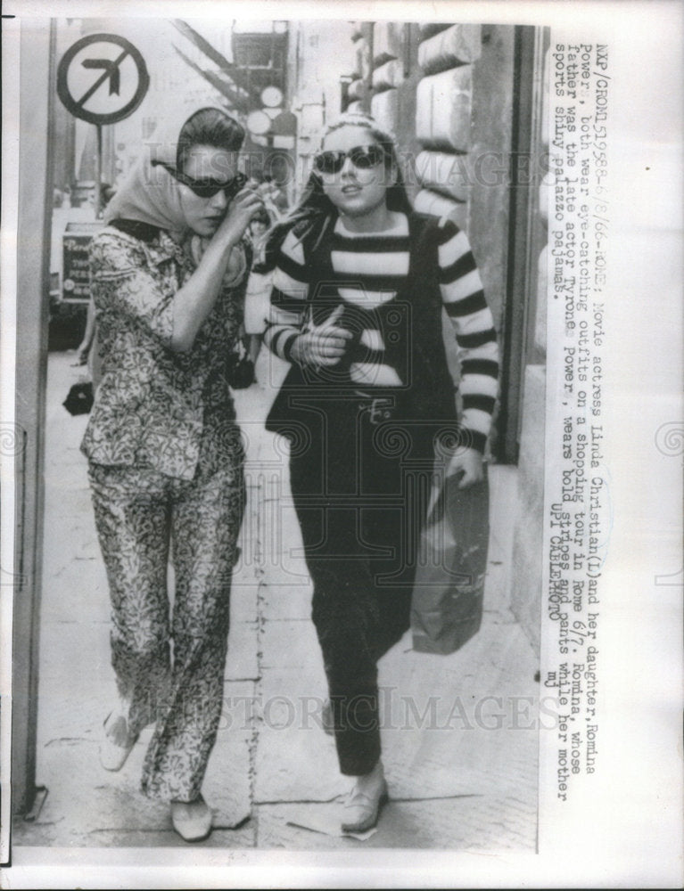 1965 Press Photo Movie Actress Linda Christian Romina Tyrone Power - Historic Images