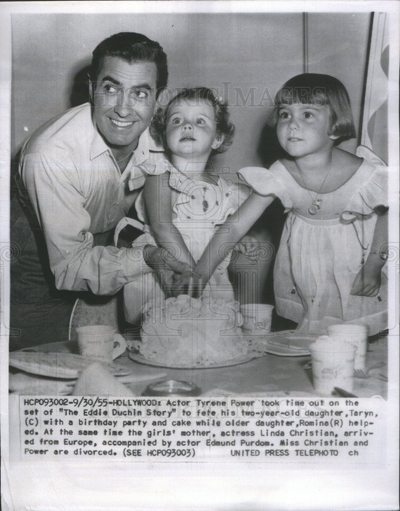 1955 Tyrene Power Actor Daughter Birthday Party - Historic Images