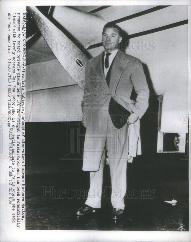 Press Photo Porfirio Rubirosa Ariza Barbara Hutton Zsa Zsa Gabor - Historic Images