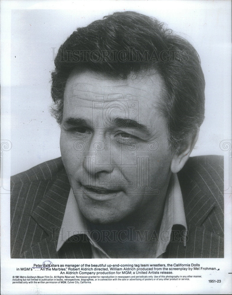 1981 Press Photo Peter Falk American Actor Company ProductionCalifornia DollsMGM - Historic Images