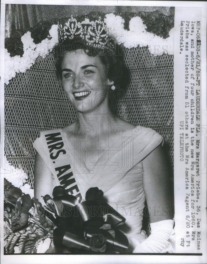 1959 Mrs Margaret Priebe Des Moines Iowa Beauty Model - Historic Images