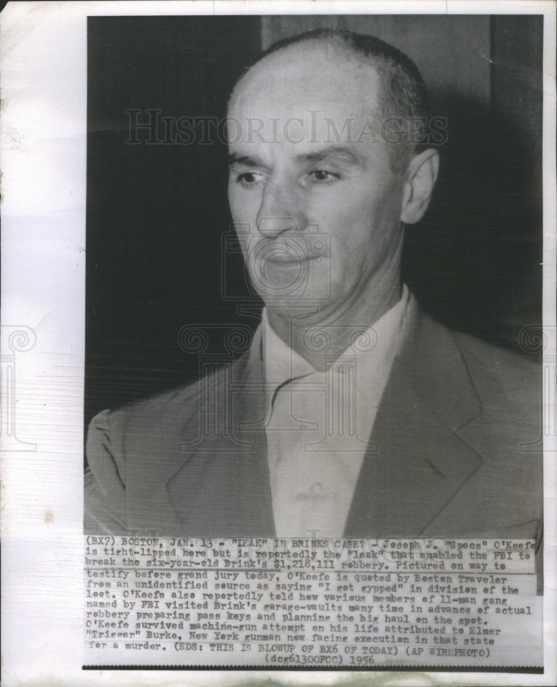 1956 Press Photo Joseph J.&quot; Specs&quot; O&#39;Keefe - Historic Images