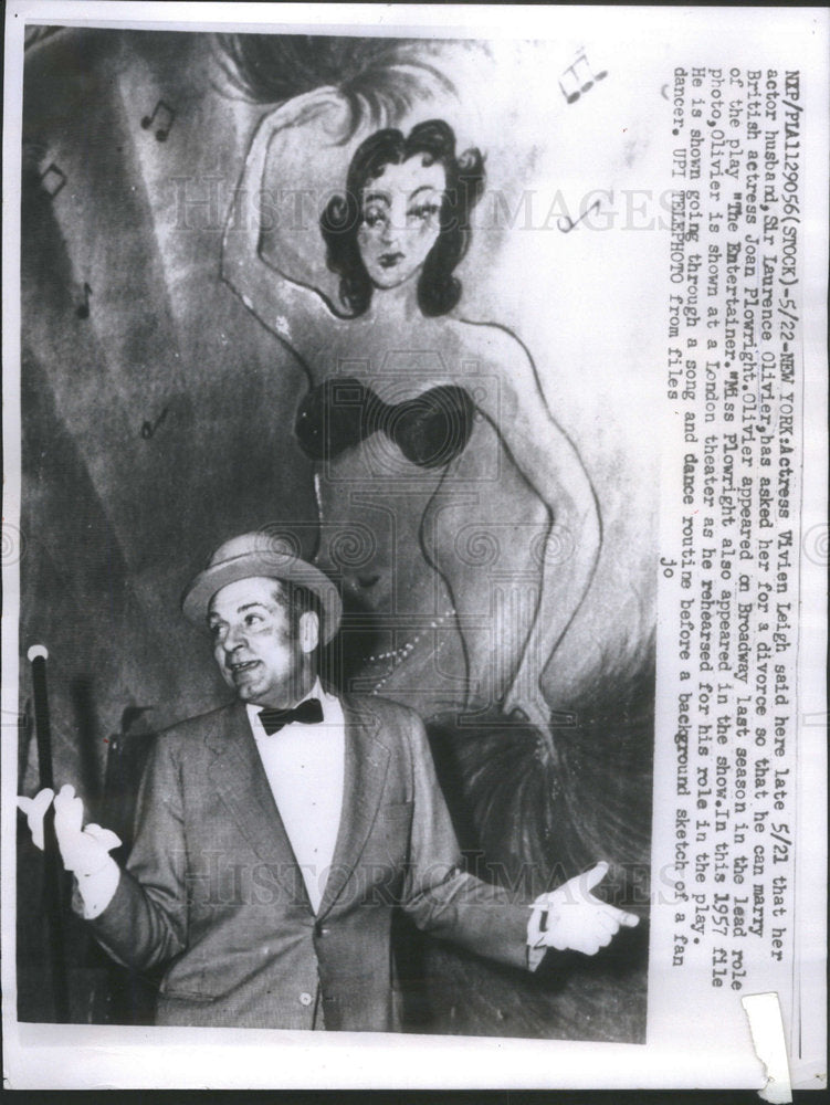 1961 Press Photo Sir Laurence Olivier English Film Actor & Director - Historic Images