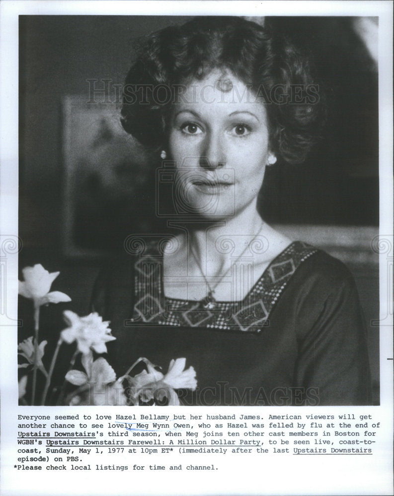 1977 Press Photo Meg Wynn Owen Hazel Bellamy Upstairs Downstairs - Historic Images