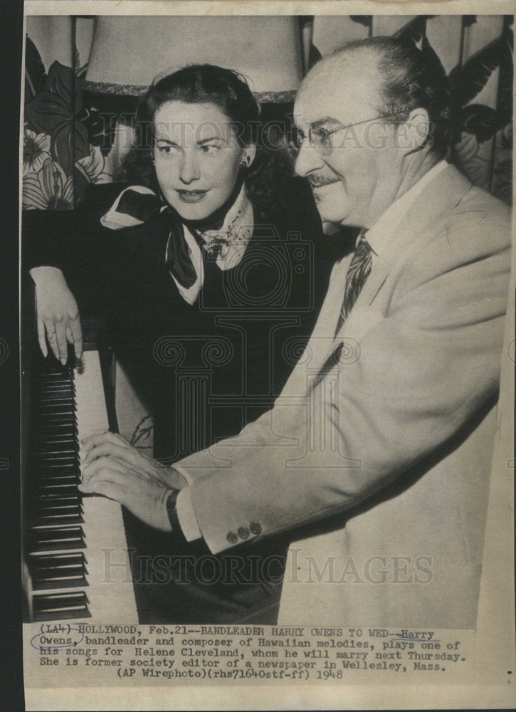 1948 Barry Owens Bandleader Composer Fiancee Helene Cleveland - Historic Images