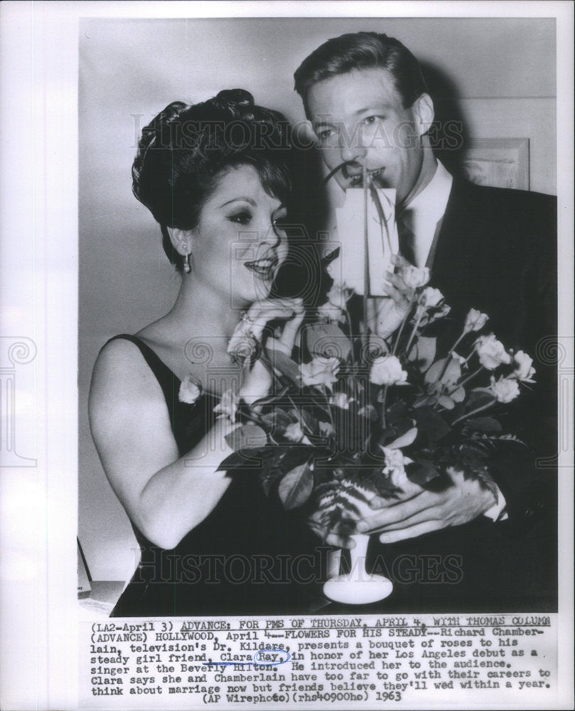 1963 Press Photo SINGER CLARA RAY RICHARD CHAMBERLAIN - Historic Images