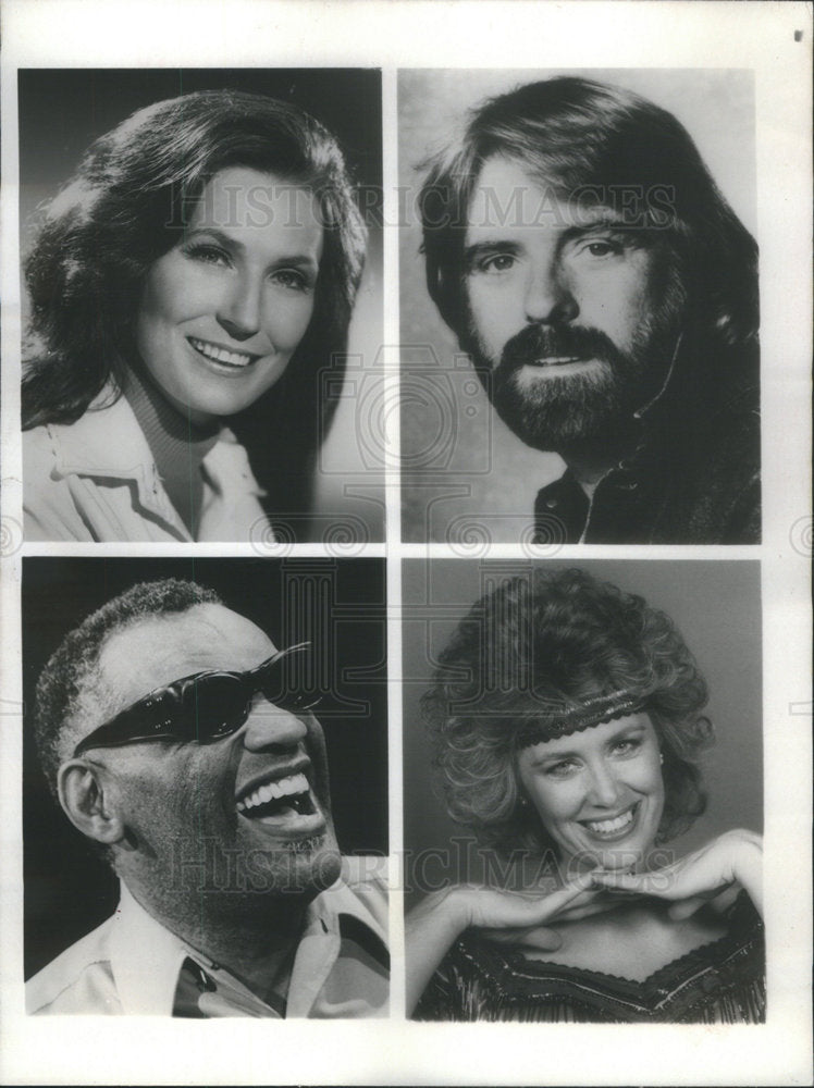 Press Photo Loretta Lynn, Michael Martin Murphy, Janie Fricke, and Ray Charles - Historic Images