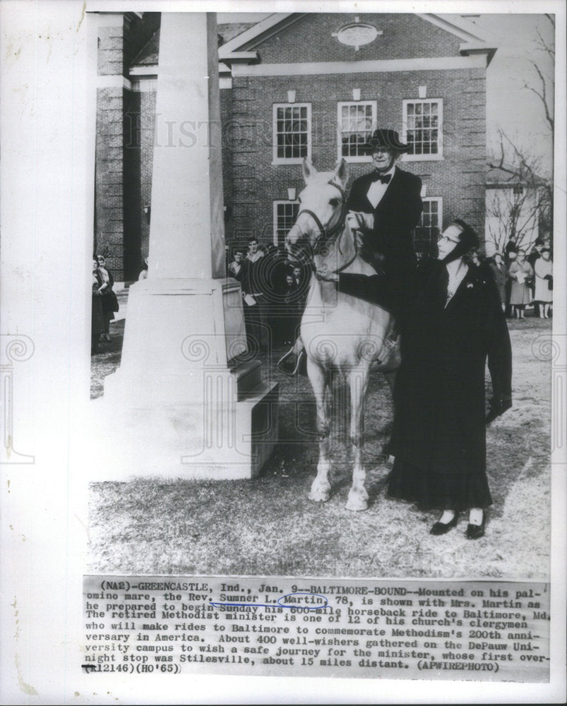 1966 Rev Sumner L Martin and Mrs Martin before 200-Mile Ride - Historic Images