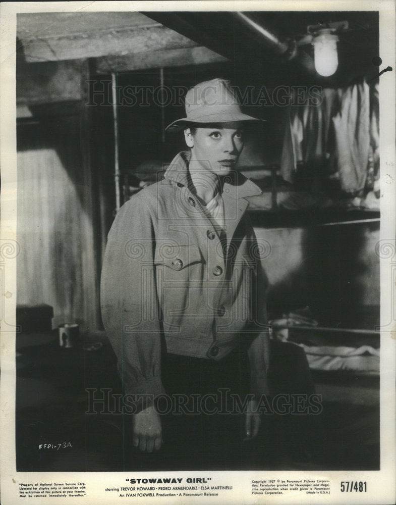 1957 Press Photo Elsa Martinelli Italian Actress - Historic Images