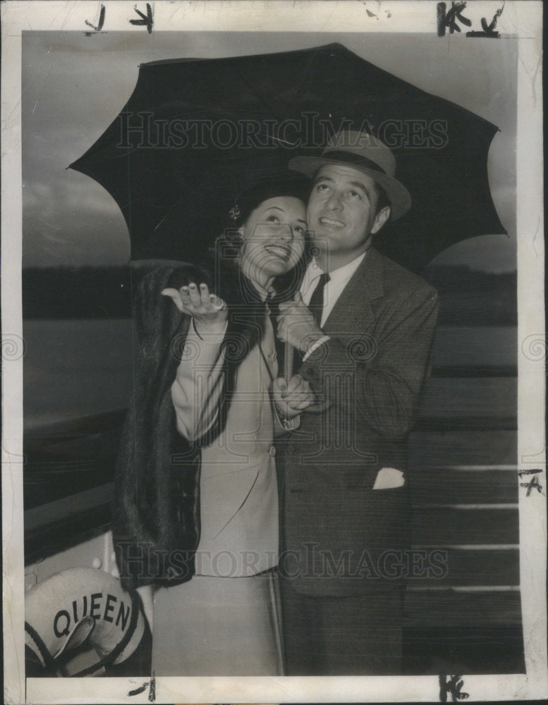 1948 Press Photo Singer Tony Martin and bride Cyd Charisse - Historic Images