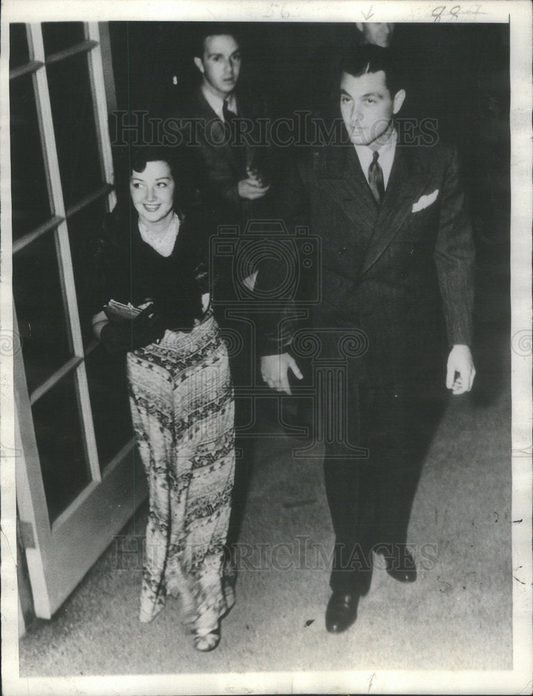 1936 Press Photo Arline Judge Film Actress Tony Martin Singer Chicago Night Club - Historic Images