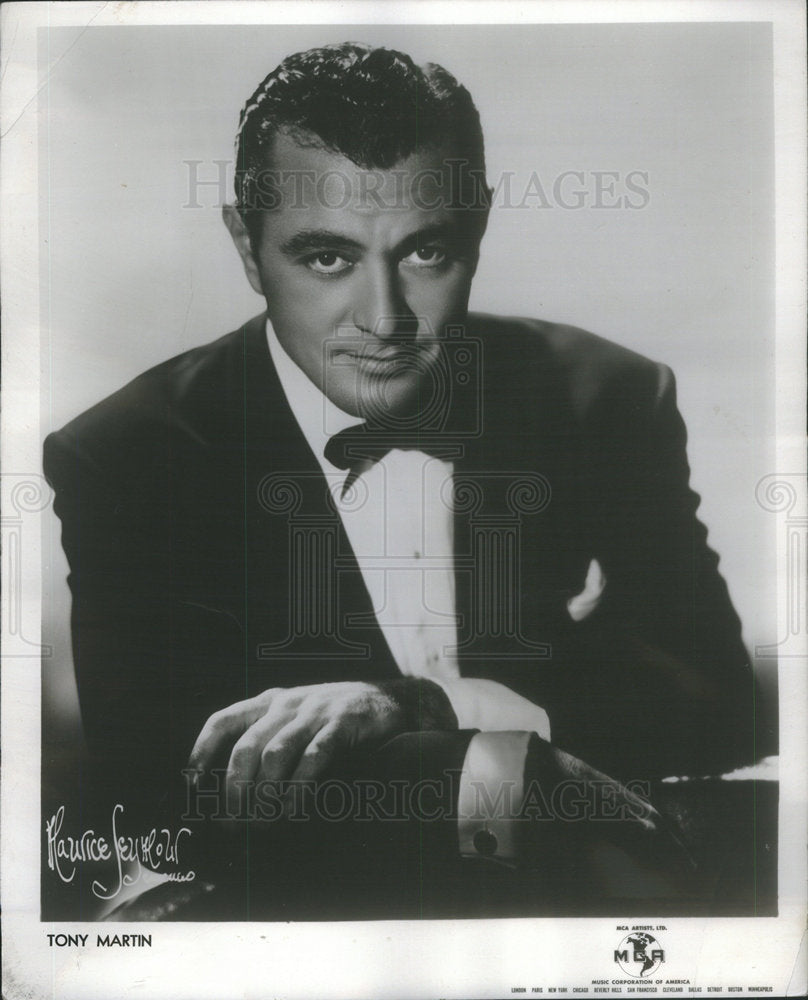 1955 Copy Tony Martin In Black Tux Posing For Photo  - Historic Images