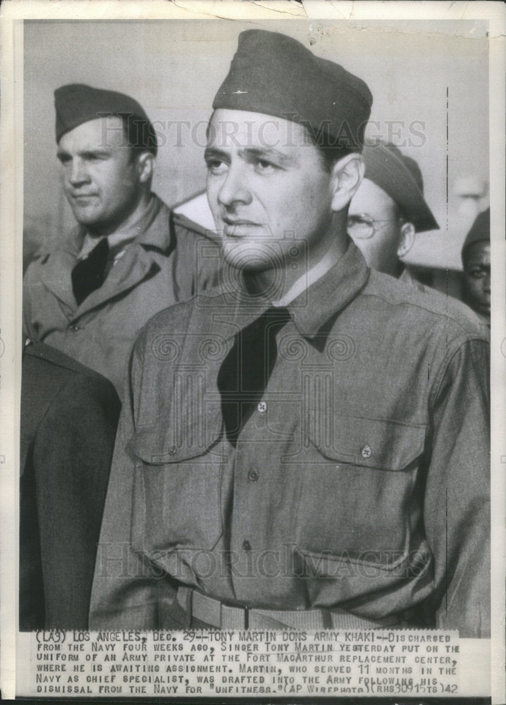 1942 TONY MARTIN AMERICAN ACTOR SINGER ARMY - Historic Images
