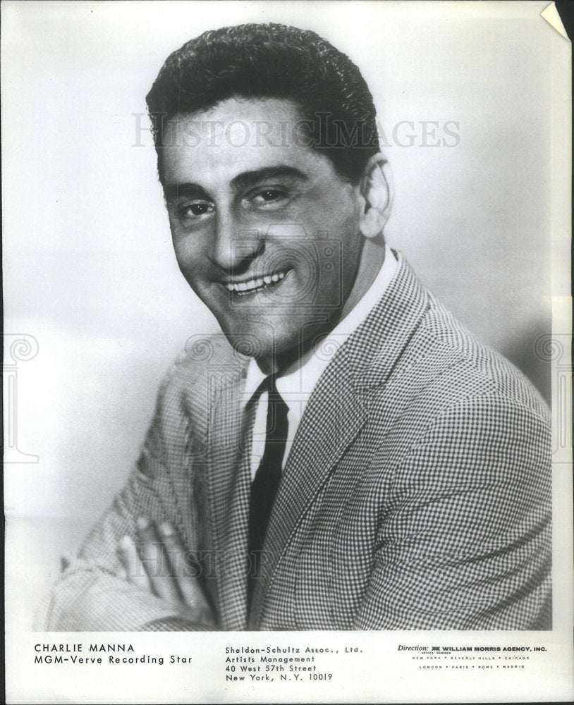 1966 Charlie Manna Italian American Standup Comedian - Historic Images