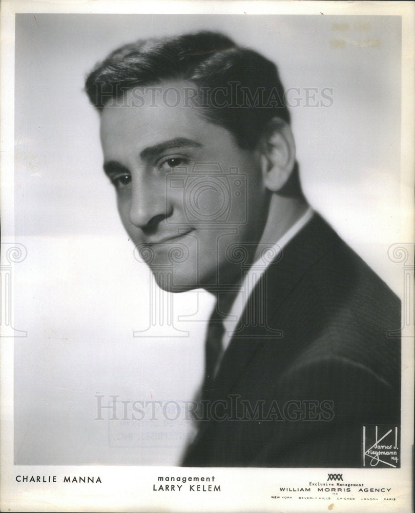 1961 CHARLIE MANNA ITALIAN AMERICAN COMEDIAN OPERA - Historic Images