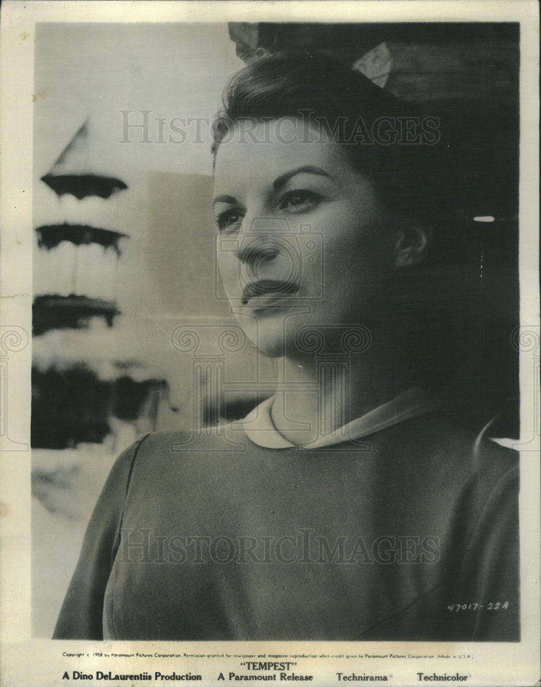 1959 Press Photo Italian Star Silvana Mangano starring in "Tempest" - Historic Images