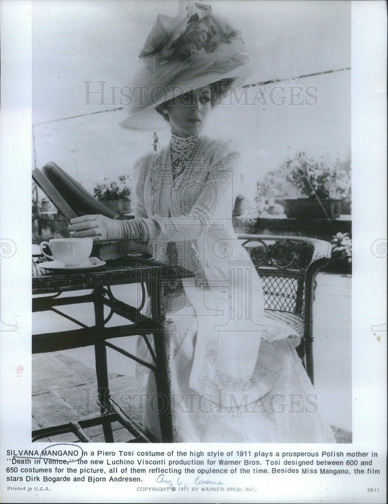 1971 Death In Venice's Silvana Mangano In 1911 Costume - Historic Images