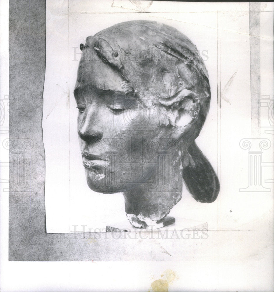 1958 "Sonja's Head" Bronze Italian Scupture by Manzu - Historic Images