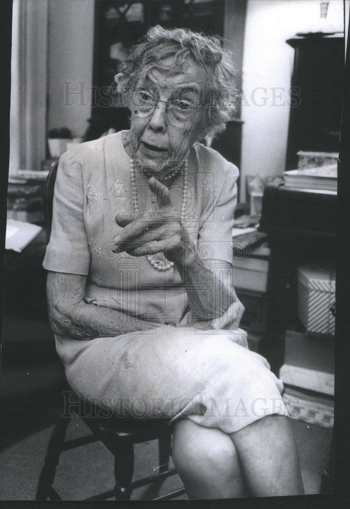 1973 Press Photo Miss Alice Mac Kinley, who is celebrating her 100th birthday, - Historic Images