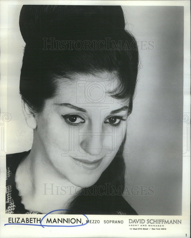 1971 Press Photo Elizabeth Mannion American Operatic Mezzo-Soprano - RSC91965 - Historic Images