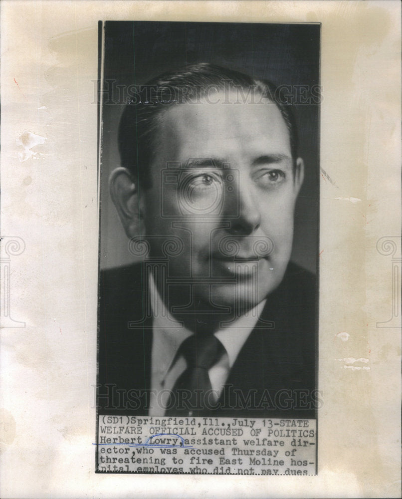 1961 Herbert Lowry United States Illinois Assistant Welfare Director - Historic Images