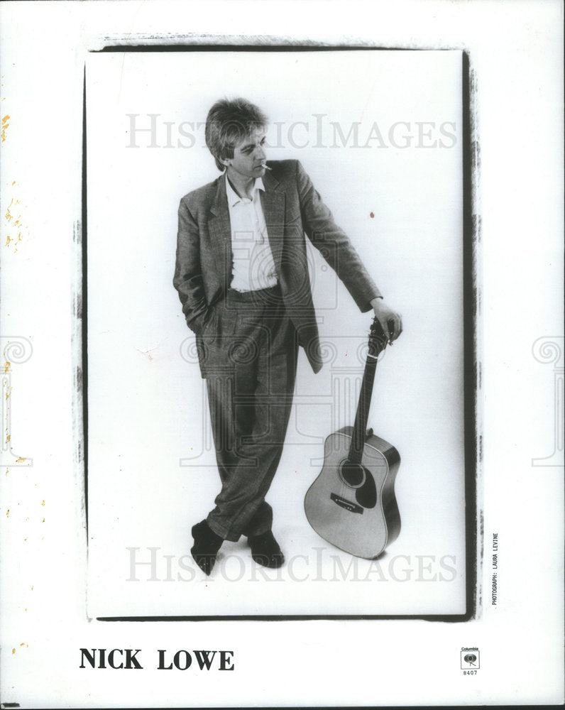 1985 Press Photo Nick Lowe musician - Historic Images