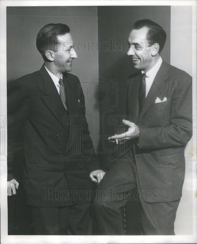 1953 Press Photo MR Rousar With Actor Rex Marshall - Historic Images