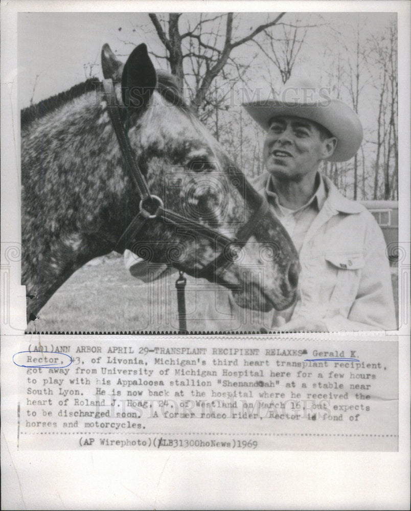 1969 Press Photo Gerald K.Rector American Rodeo Rider & Heart Transplant Patient - Historic Images