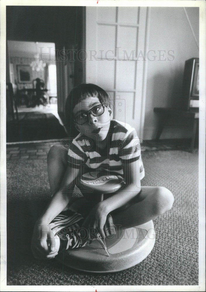 1981 Press Photo Brian Reed Chicago Special Needs Student - Historic Images