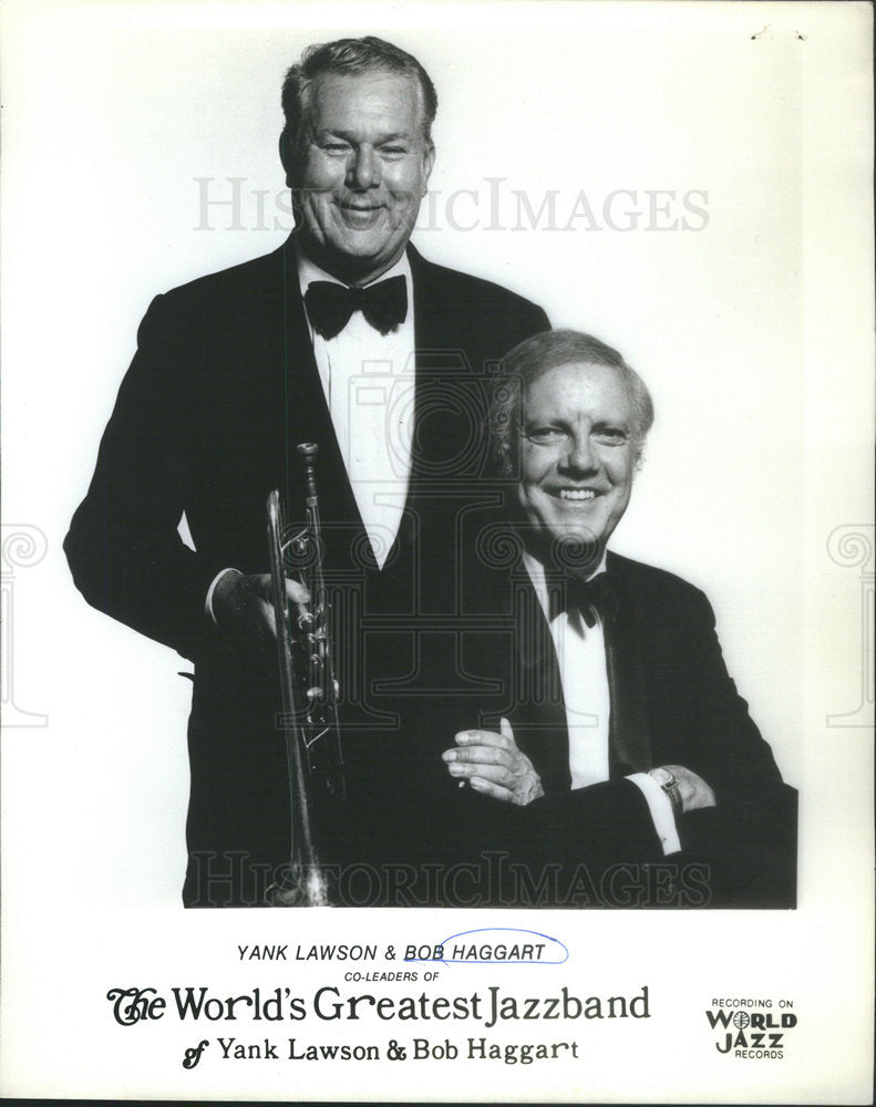 1977 Press Photo Yank Lawson/Jazz Trumpeter/Bob Haggart/Double Bass Player - Historic Images