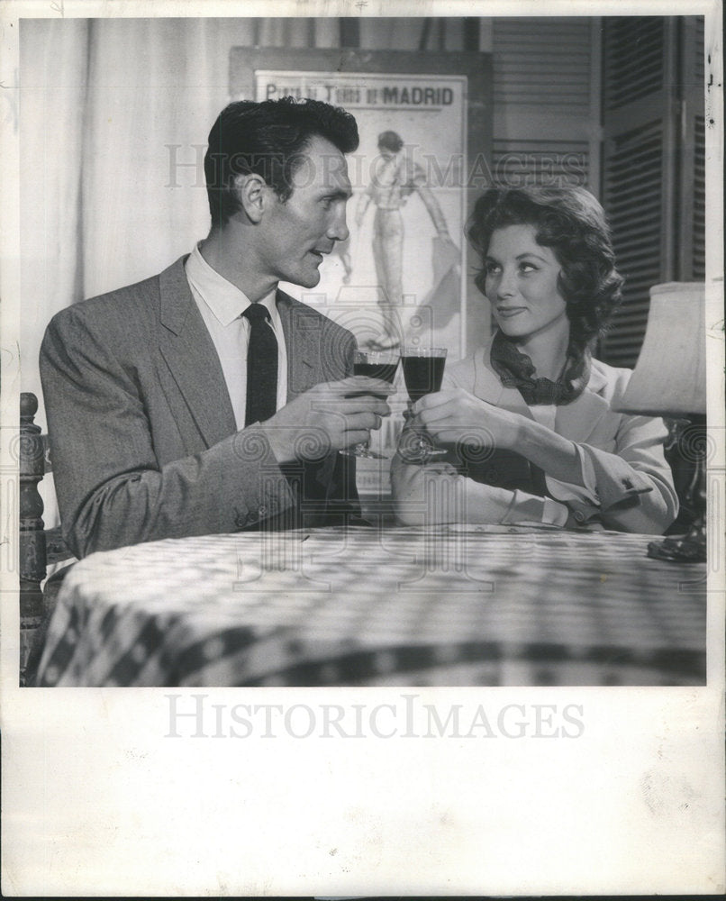 1957 Jack Palance Suzy Parker Scene play television city - Historic Images