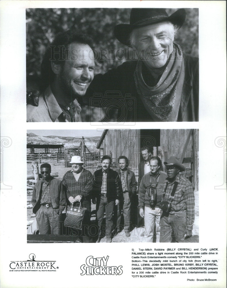 Press Photo Billy Crystal and Jack Palance star in "City Slickers" - Historic Images