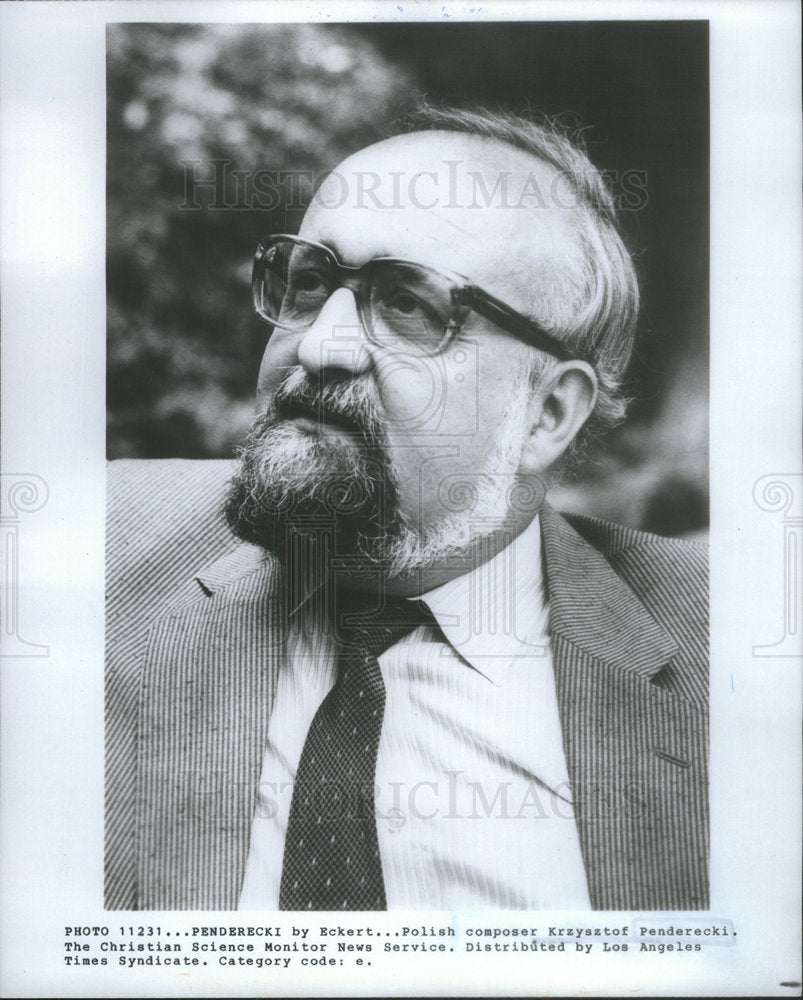 PRESS PHOTO KRZYSZTOF PENDERECKI POLISH COMPOSER CONDUCTOR - Historic Images