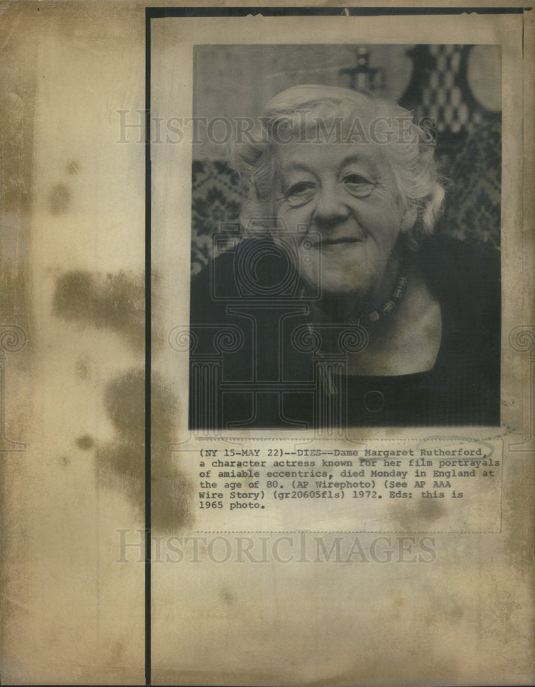 1965 Dame Margaret Rutherford a character actress dies - Historic Images