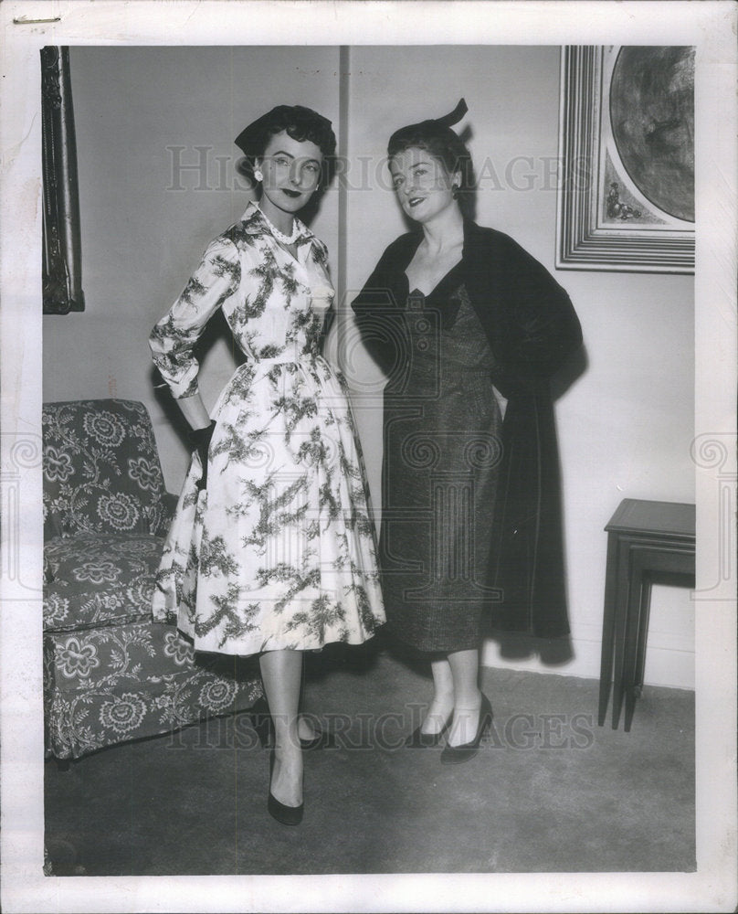 1955 Mrs Royal  E Peterson and Mrs Gardiner Van Ness being mannequins - Historic Images