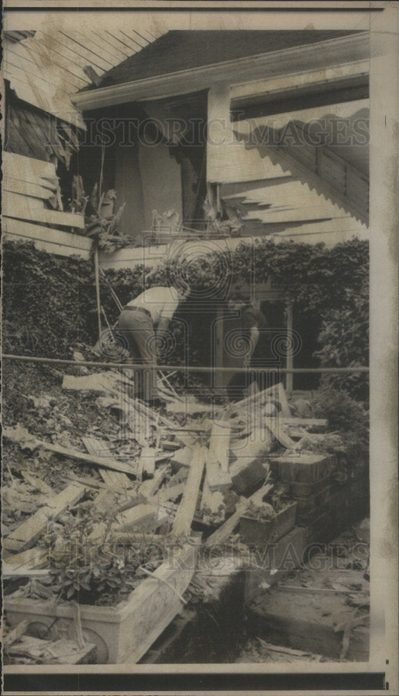 1932 Judge James Parrot at his house hit by accidently dropped missle - Historic Images