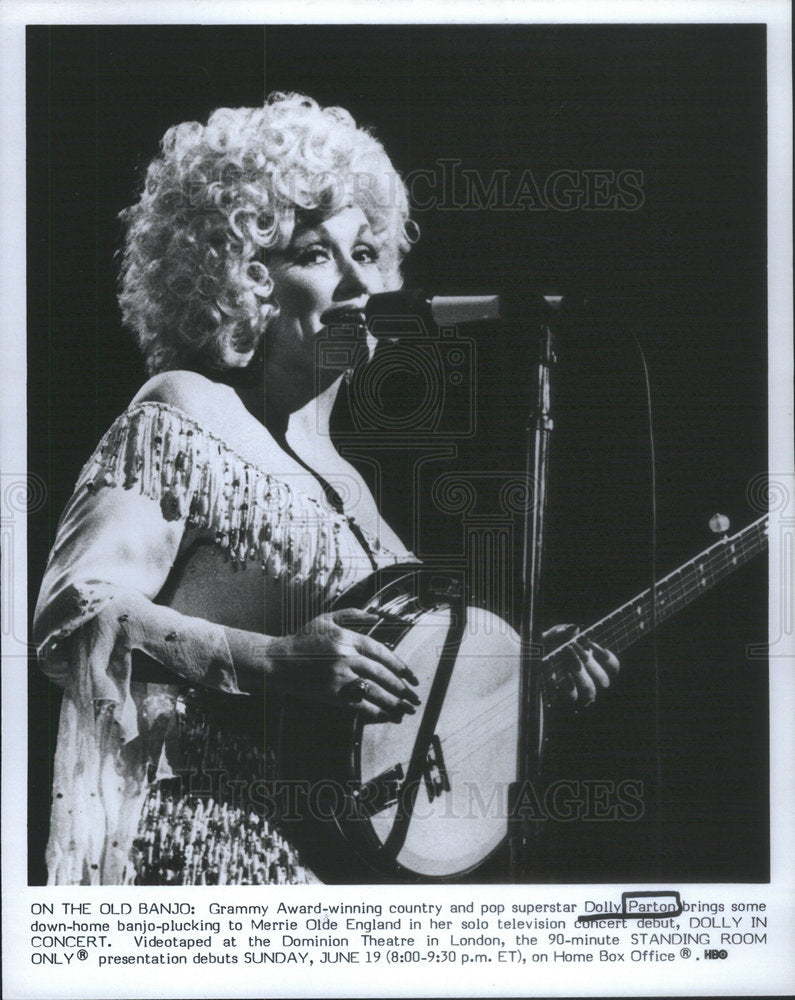 Press Photo Dolly Parton Grammy Award Winning Country Pop Singer Concert HBO - Historic Images