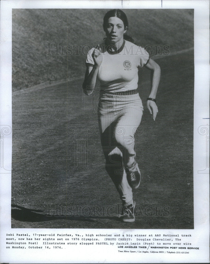 1974 Press Photo Track Runner Debi Pastel AAU National Winner - Historic Images