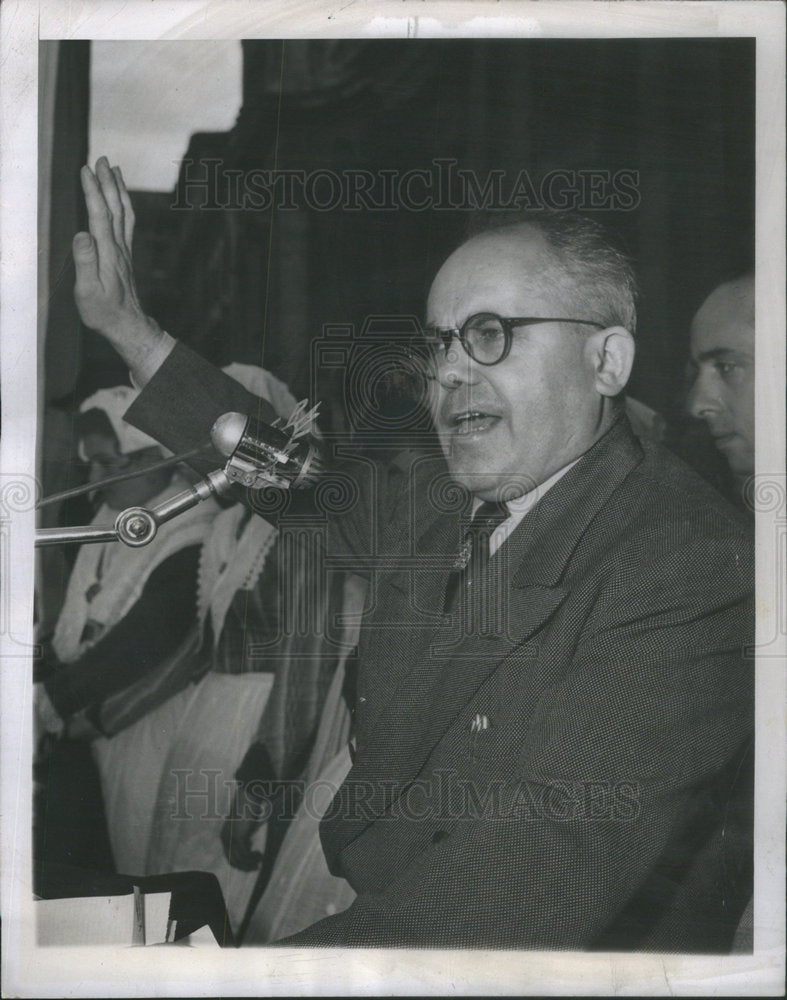 1950 Press Photo Giulio Pastore head of Italian Confederation of Trade Unions - Historic Images