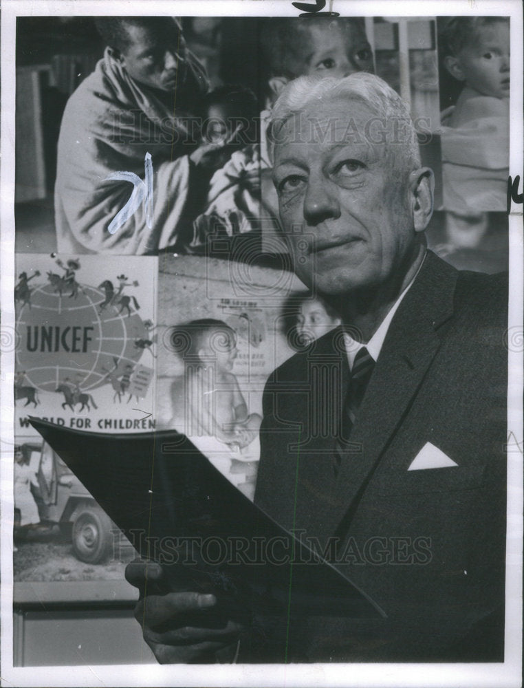1962 Director U.N. Children&#39;s Fund Maurice Pate - Historic Images