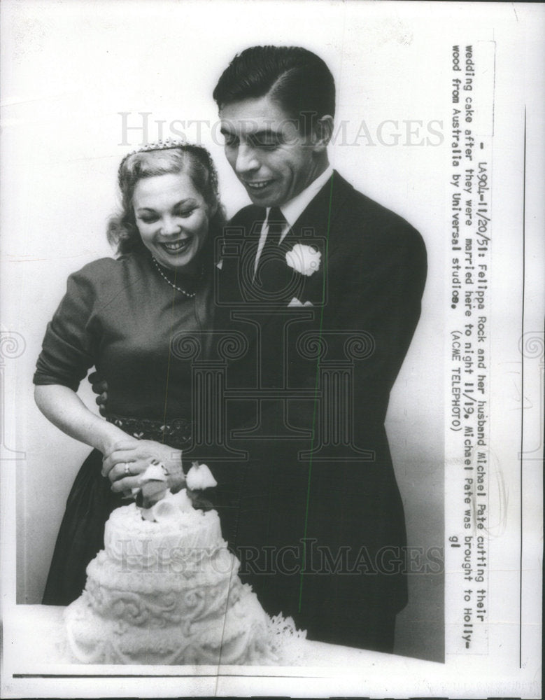 1951 Press Photo Felippa Rock and Her New Husband Michael Pete - Historic Images