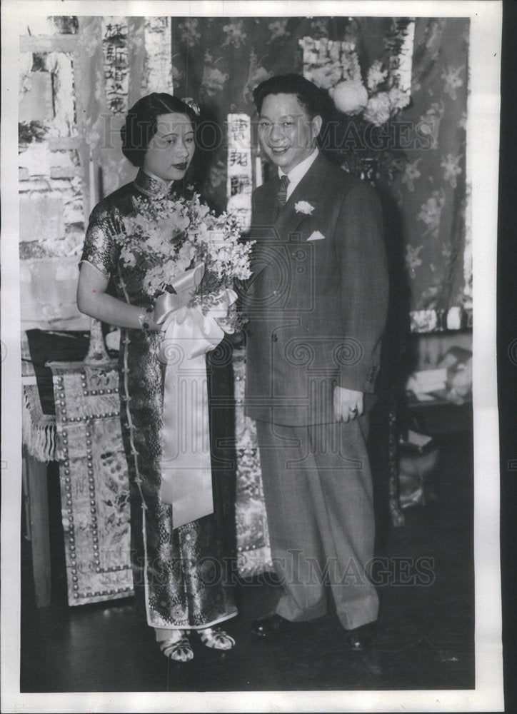 1938 Press Photo Alice Gee Kee Gerald Moye Secretary On Leong Business Men&#39;s - Historic Images