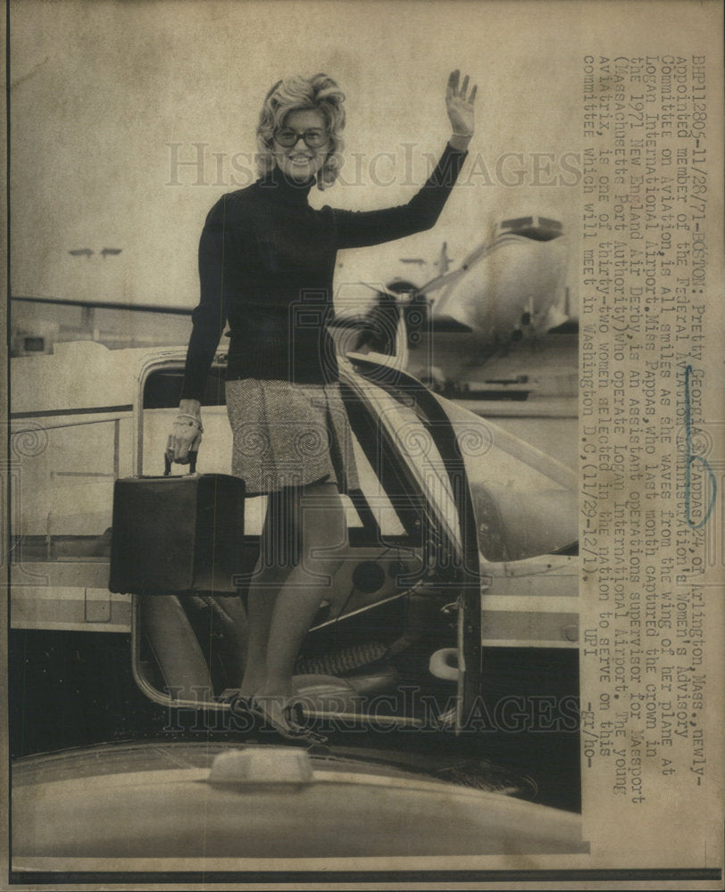 1971 Press Photo Georgia E. Papas Federal Aviation Administration - Historic Images